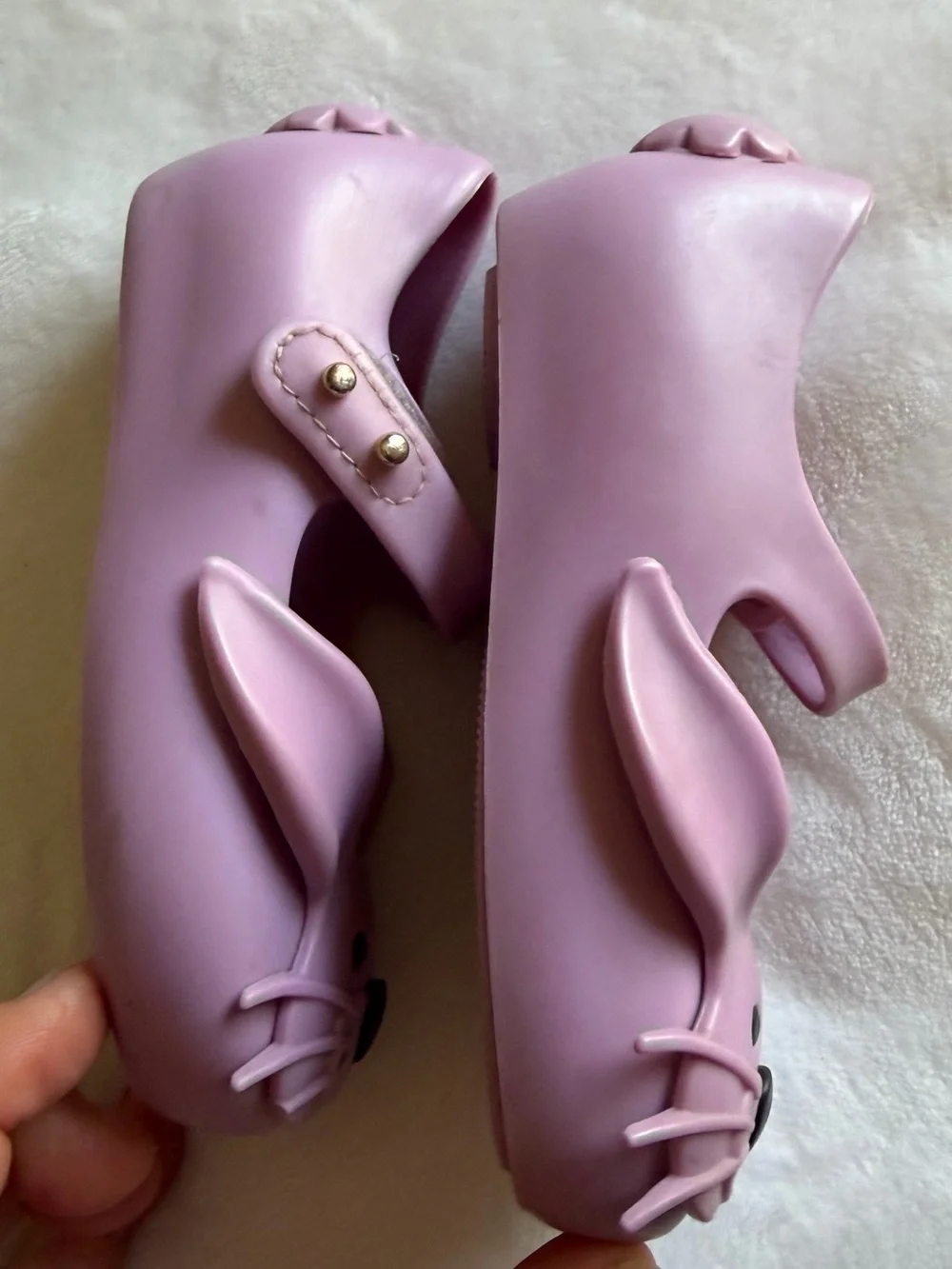 Mini Melissa Lilac Bunny Mary Jane Sandals with Carrot Insole